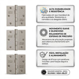 Dobradiça Pino Solto 4" com 3 Peças Silvana