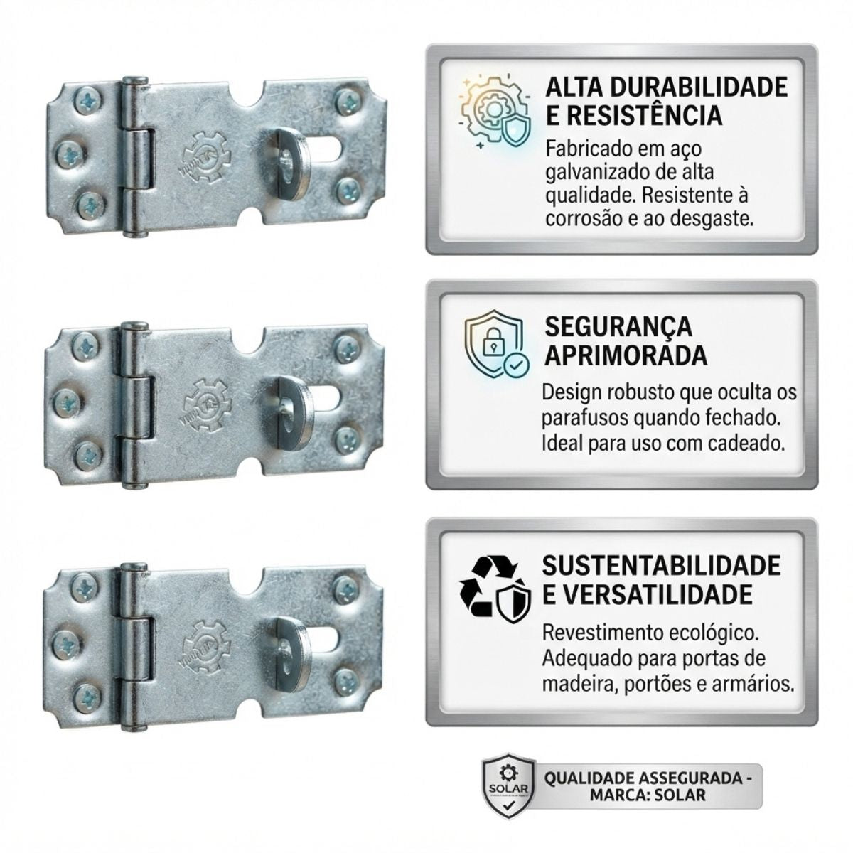 Dobradiça para Cadeado 300 x 5.1/2" Zincada Silvana