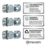 Dobradiça para Cadeado 300 x 5.1/2" Zincada Silvana