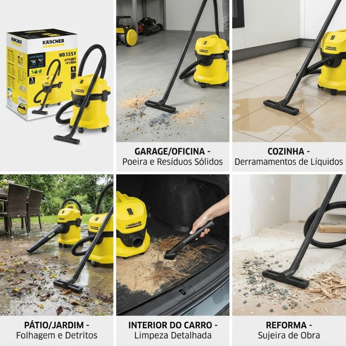 Aspirador de Pó e Água WDL 1s 3 em 1  110V Kärcher