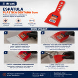 Espatula Plastica Dentada 8cm Atlas
