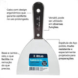 Espátula de Aço Polido 12,5 cm com Cabo Plástico Atlas