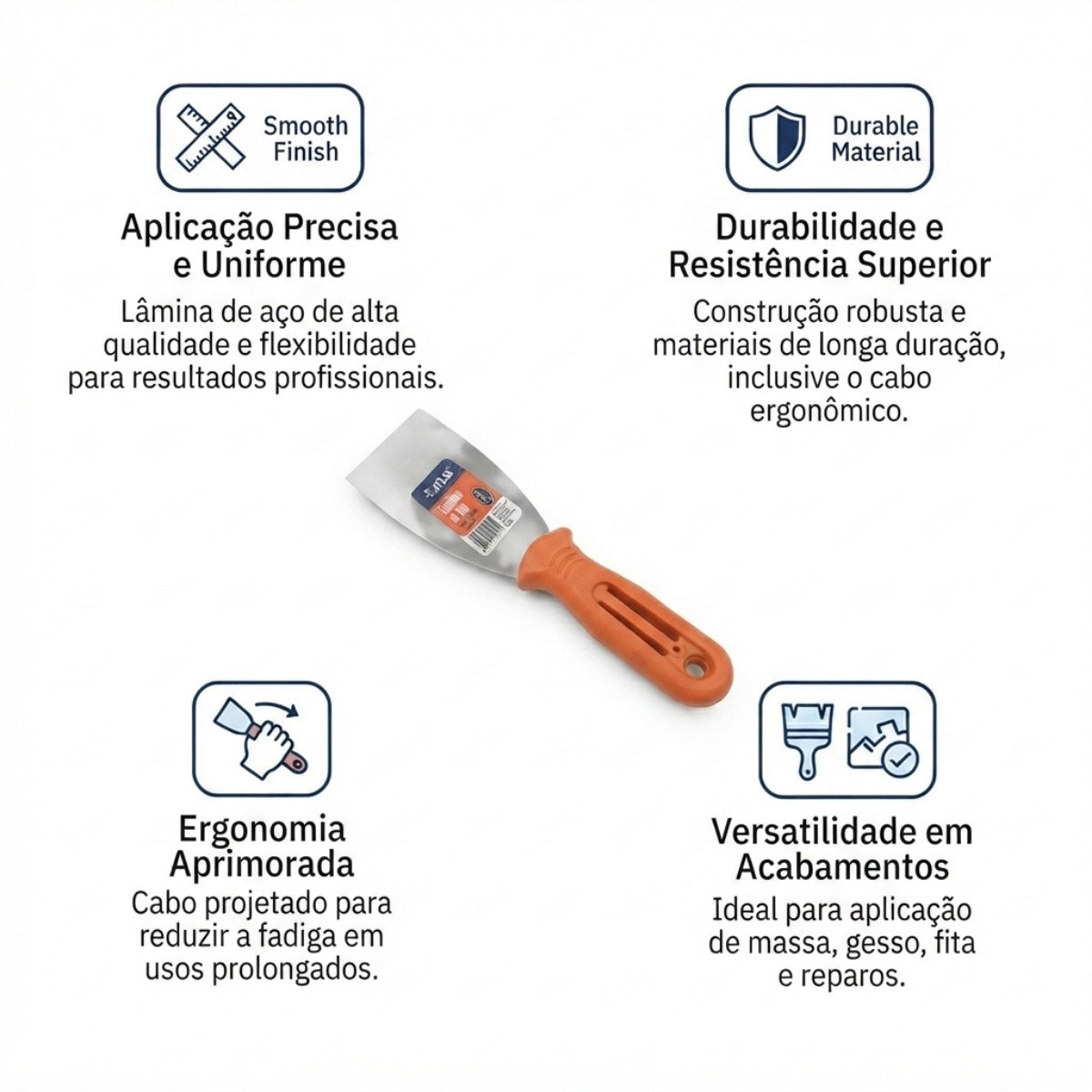 Espátula de Aço Inox 7,6 cm Atlas