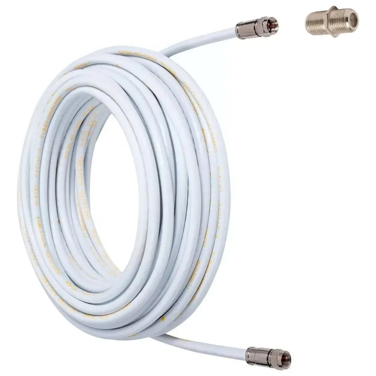 Extensão Coaxial RG6U 95 2 Conectores de Pressão 5 Metros RT Comercial