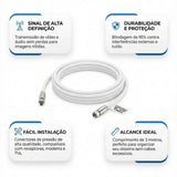 Extensão Coaxial RG6U 95 2 Conectores de Pressão 5 Metros RT Comercial
