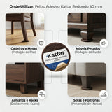 Feltro Adesivo para Móveis Redondo 40 mm Kattar