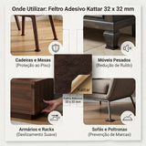 Feltro Adesivo P/ Moveis 32x32mm Kattar