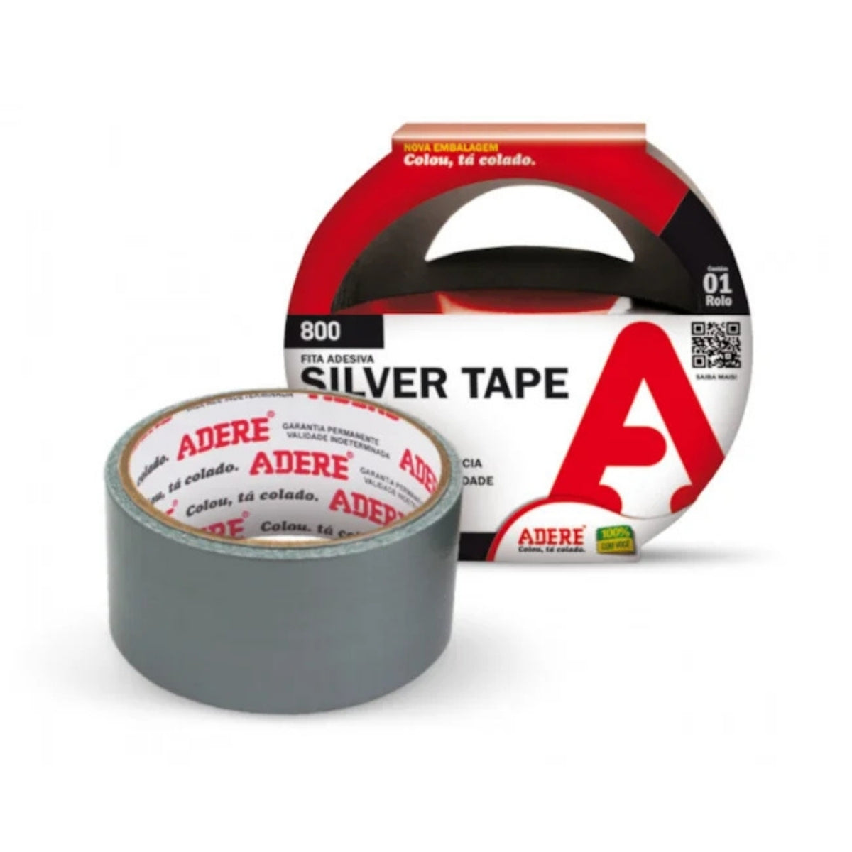 Fita Adesiva Silver Tape Prata 50 mm x 50 m Adere