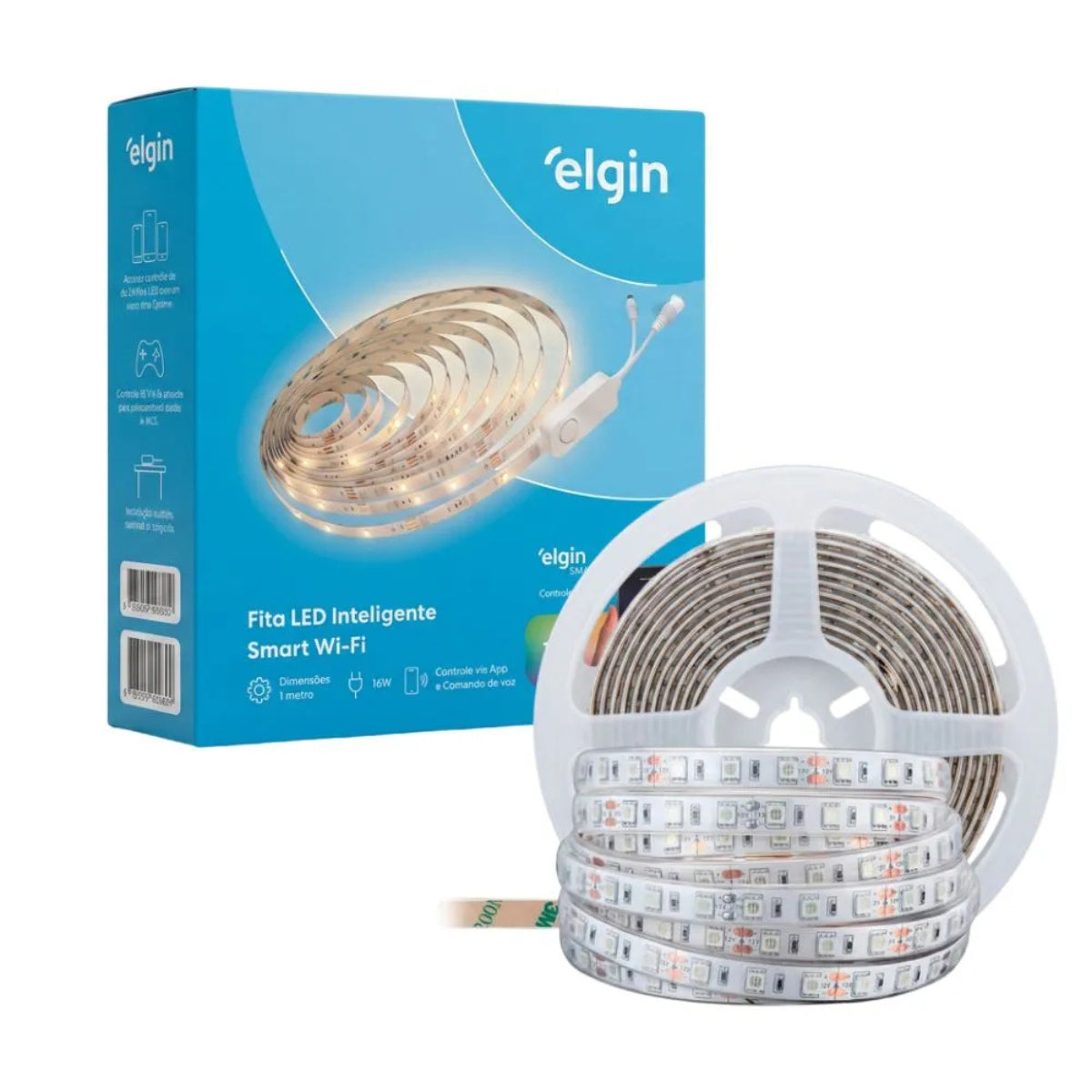 Fita LED Wi-Fi Inteligente 5 Metros RGB + 3000K a 6500K Elgin