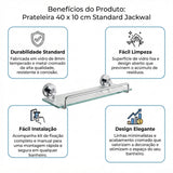 Prateleira 40 x 10 cm Altura 2,5 cm Standard Jackwal