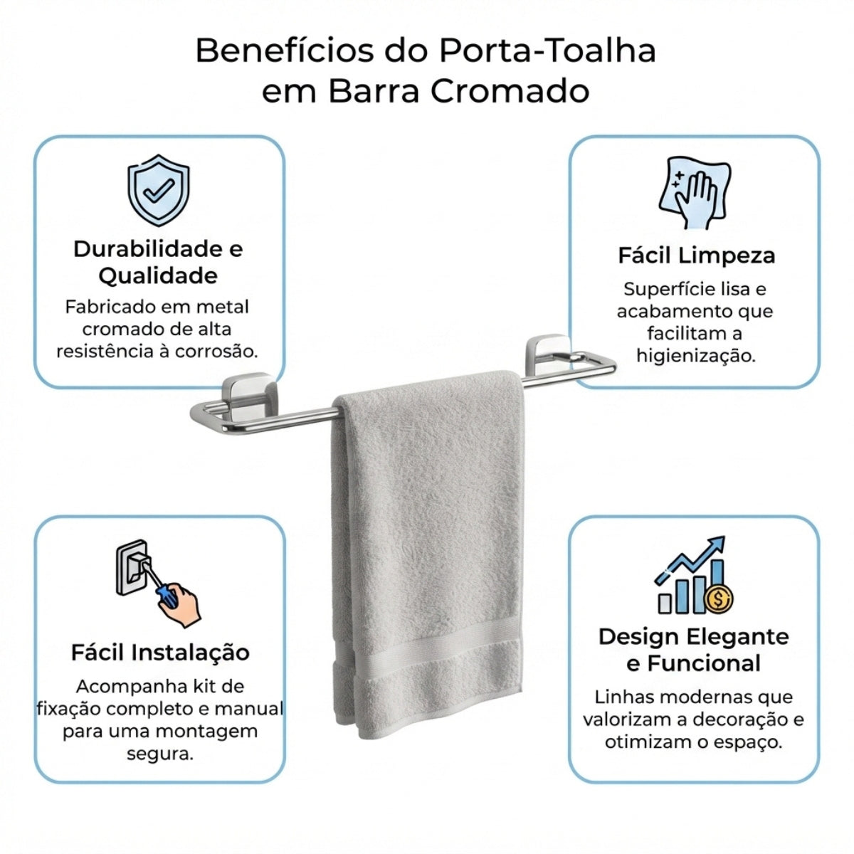 Porta Toalha 50cm Joy Jackwal