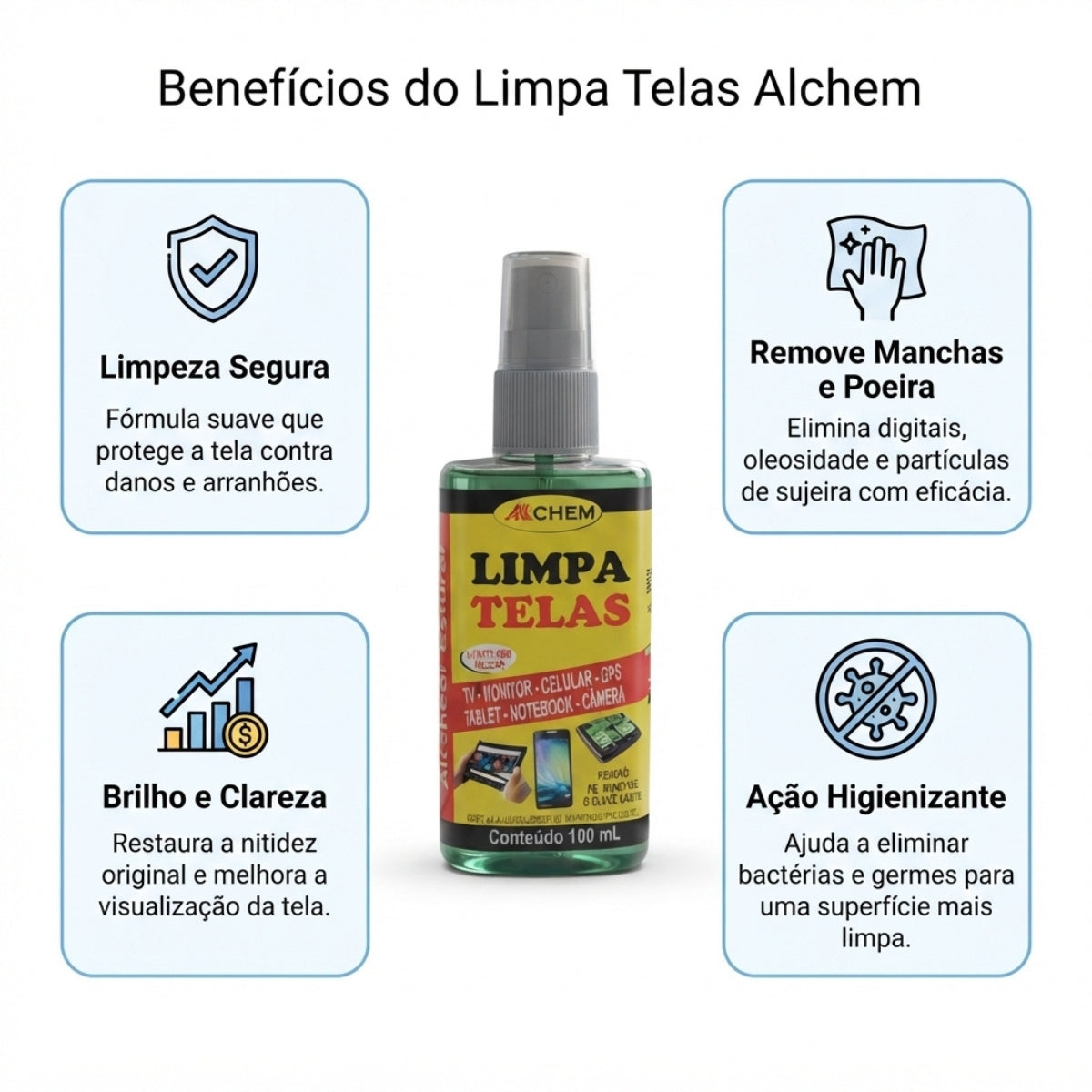 Limpa Telas 100ml Allchem