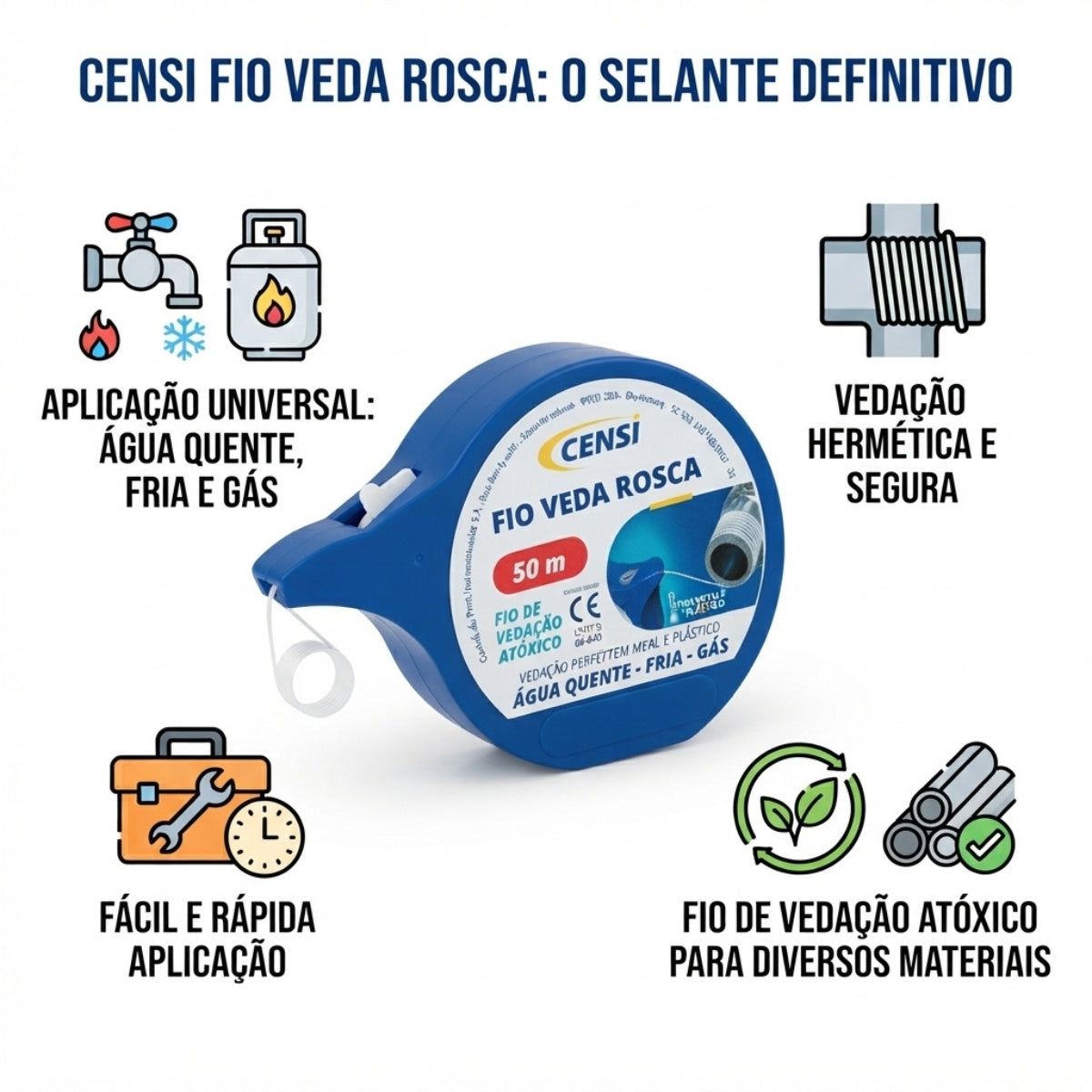 Fio Veda Rosca 50m Censi