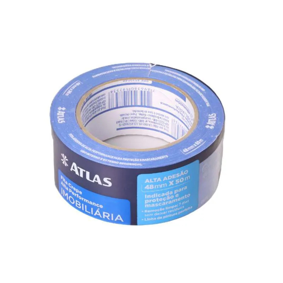 Fita Crepe para Pintura Imobiliária Azul 48mm x 50m Atlas