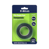 Fita Dupla Face Transparente 19mm x 2m Atlas