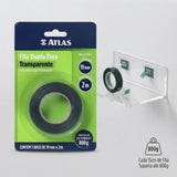 Fita Dupla Face Transparente 19mm x 2m Atlas