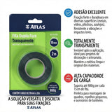 Fita Dupla Face Transparente 19mm x 2m Atlas