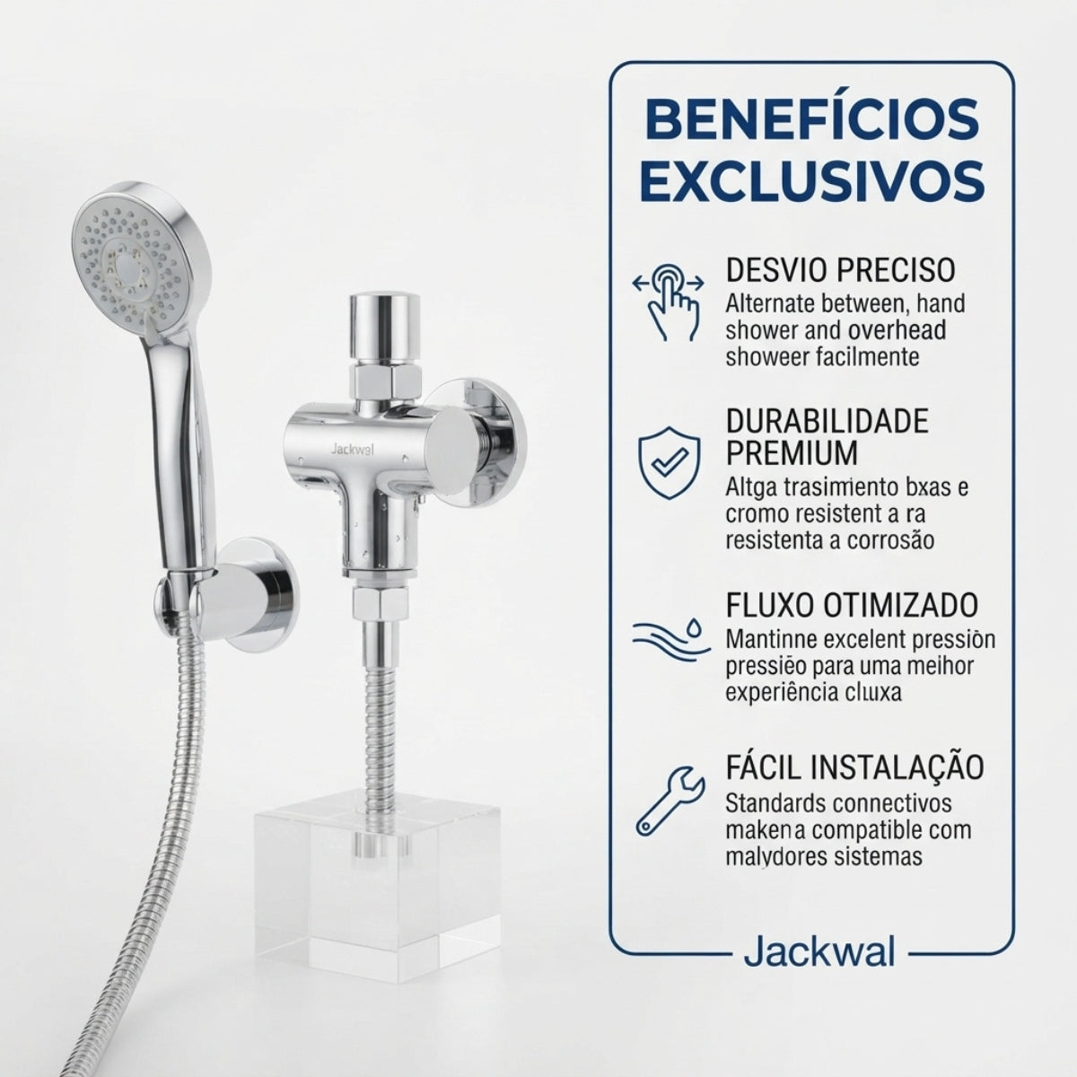 Desviador Cromado para Ducha Jackwal