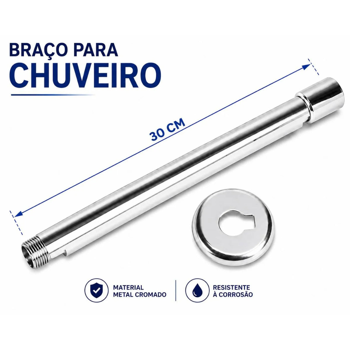 Braço para Chuveiro Alumínio 40cm Astra