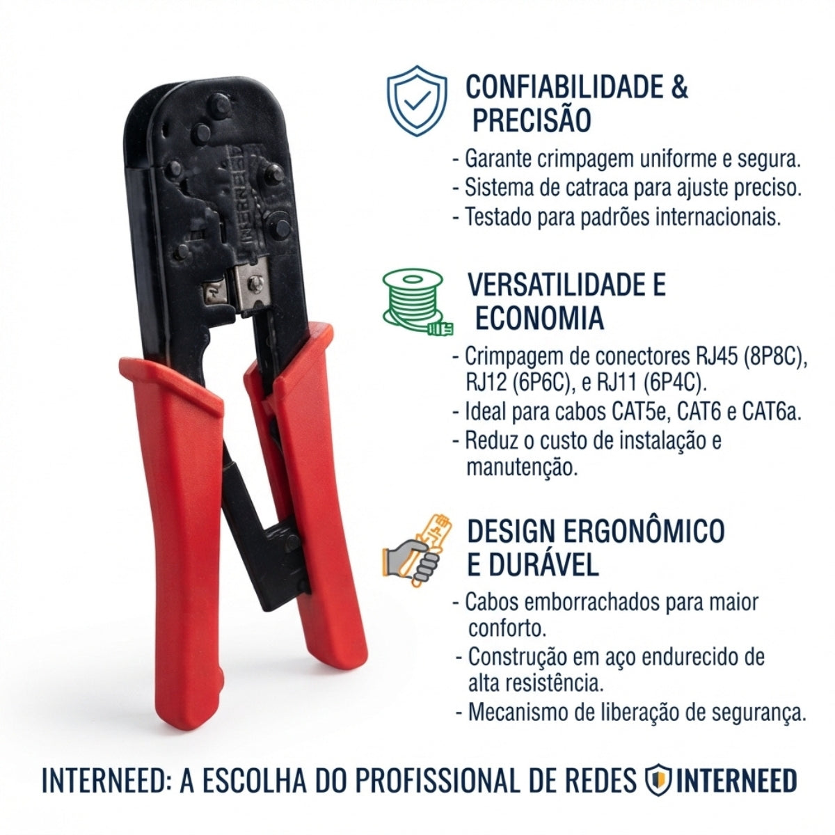 Alicate Crimpar RJ11/RJ45 Interneed