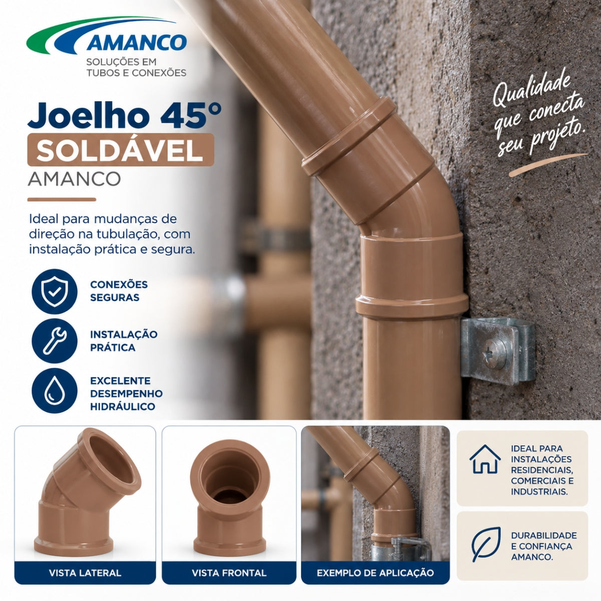 Joelho 45° Soldável Amanco