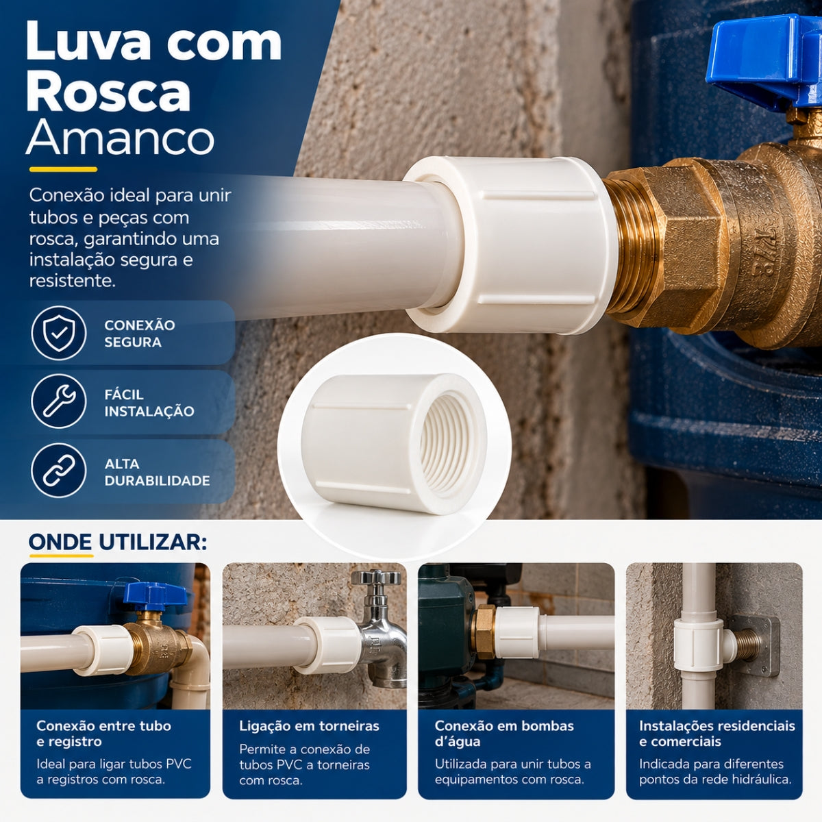 Luva com Rosca Amanco