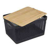 Cesto Grid C Tampa Bambu 20l Preto OU
