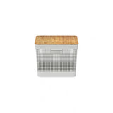 Cesto Organizador Grid 20L com Tampa de Bambu Bege OU