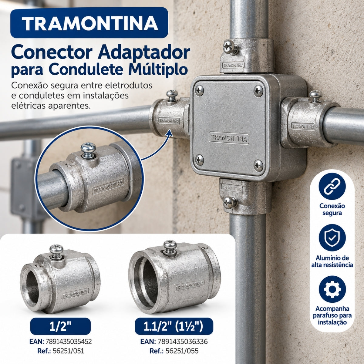 Conector/Adaptador Condulete Multiplo Tramontina