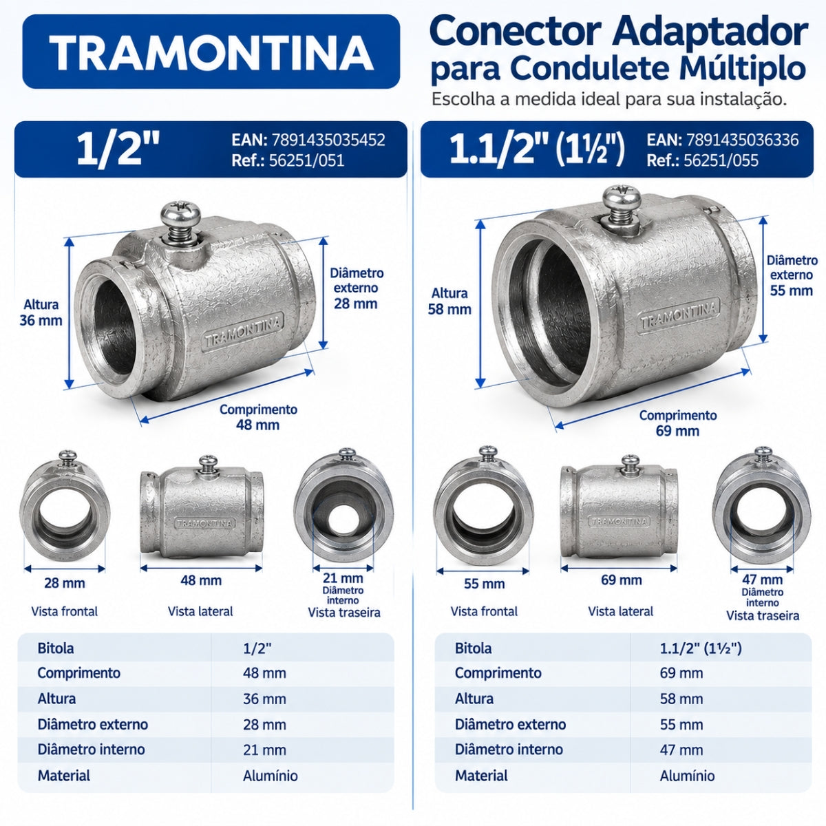 Conector/Adaptador Condulete Multiplo Tramontina
