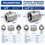 Conector/Adaptador Condulete Multiplo Tramontina