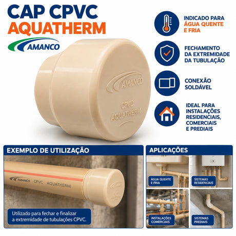 Cap CPVC Aquatherm Amanco - Thony Ferragem
