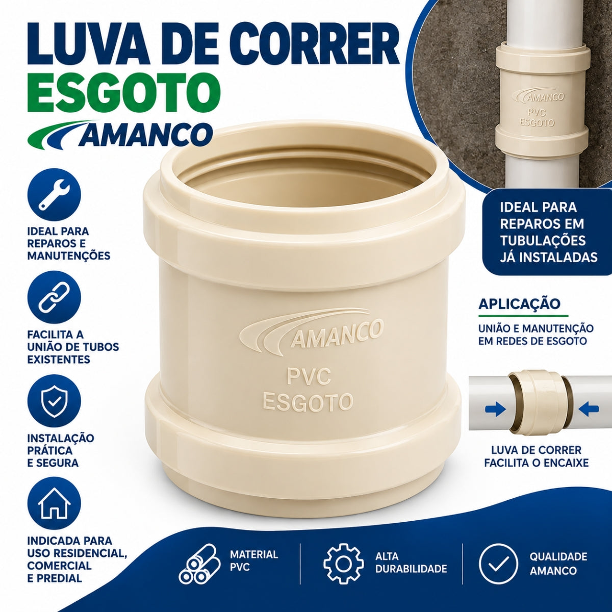 Luva Correr Esgoto Amanco