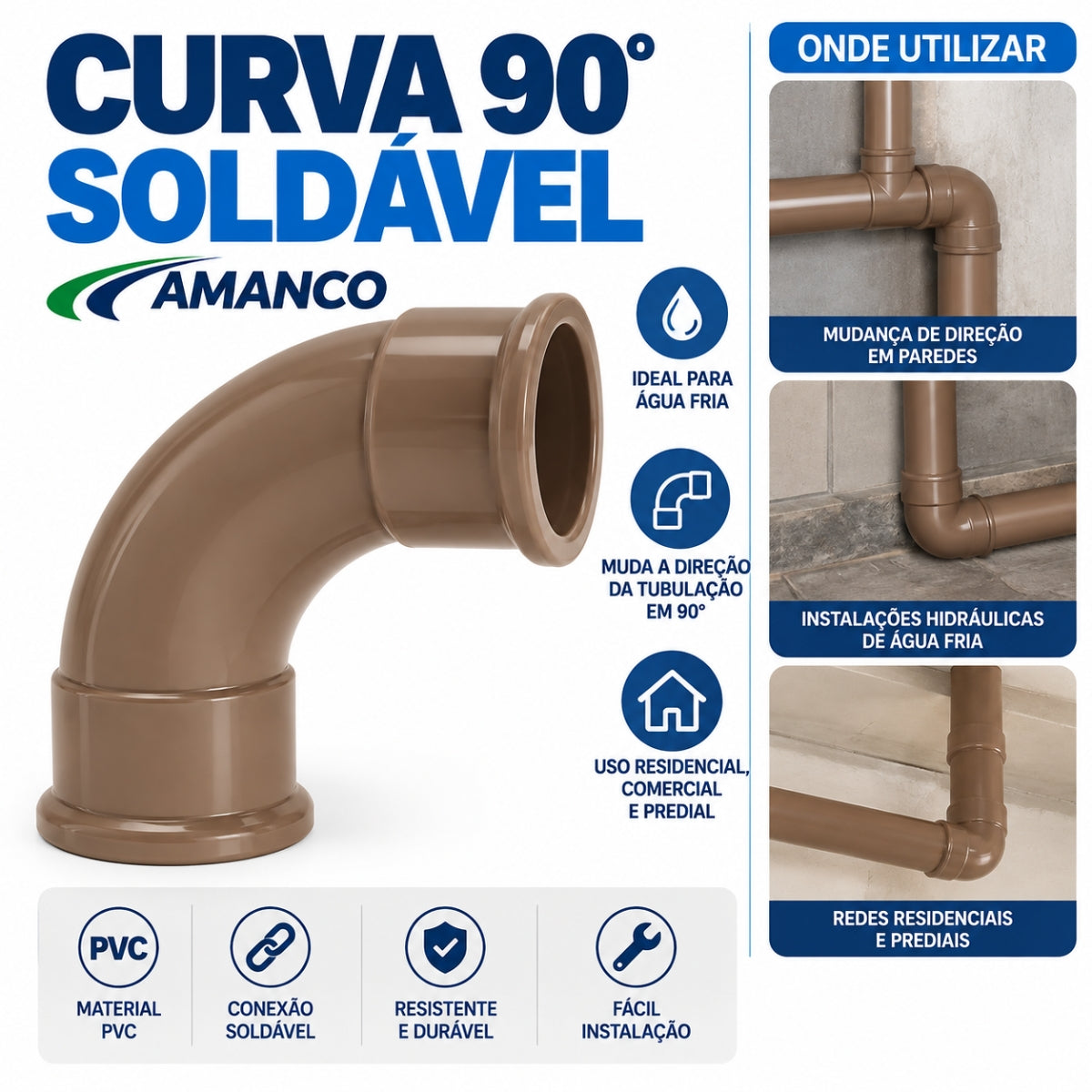 Curva 90° Soldável Amanco