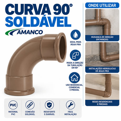 Curva 90° Soldável Amanco - Thony Ferragem