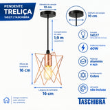 Pendente Treliça 1xE27 Taschibra