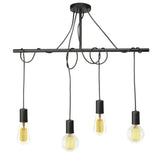 Pendente Tears Linear 4xE27 Preto Fosco Taschibra