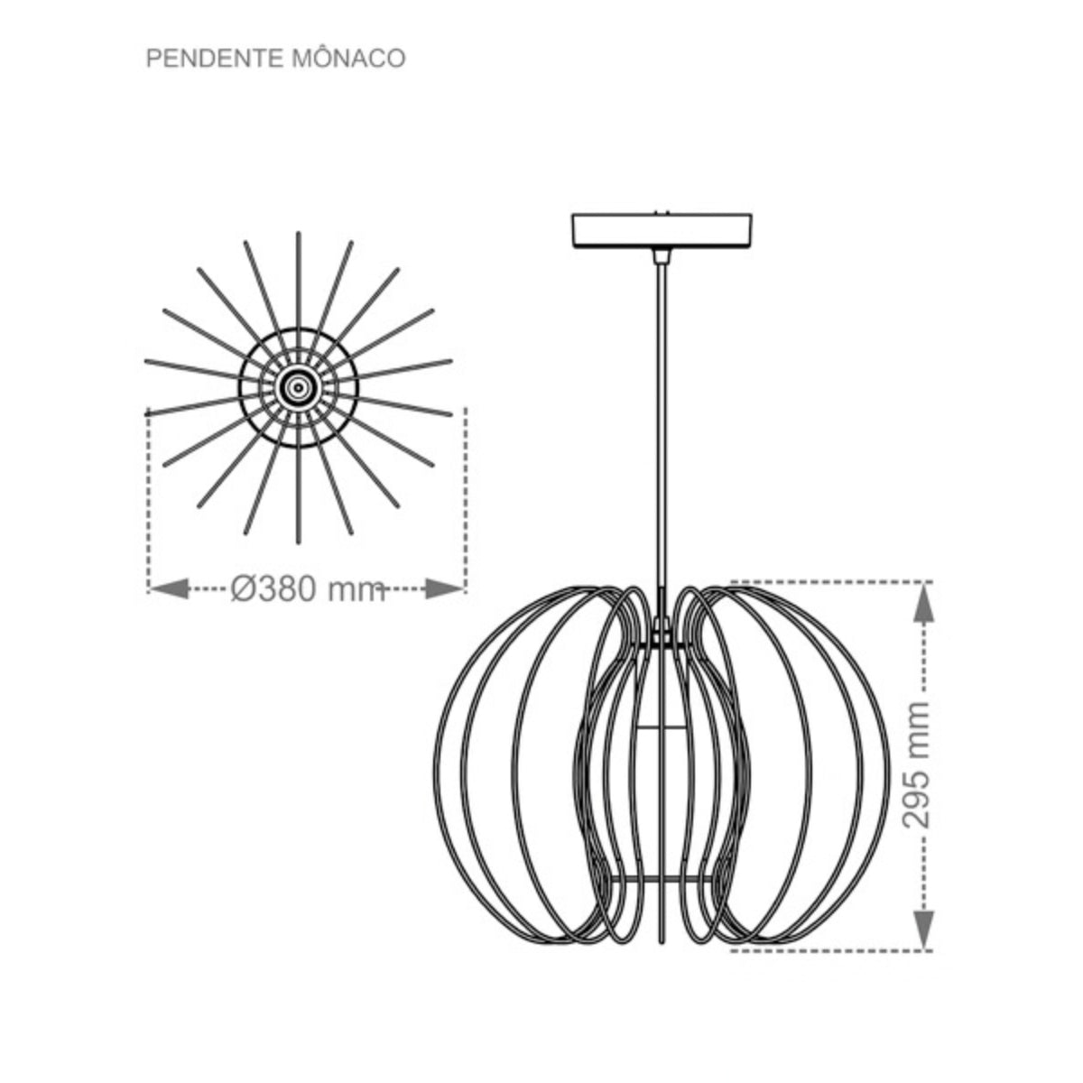 Pendente Monaco 1xe27 Taschibra