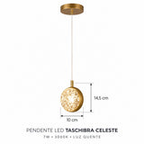 Pendente LED Celeste 3000K 7W Taschibra