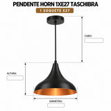 Pendente Horn 1xE27 Taschibra