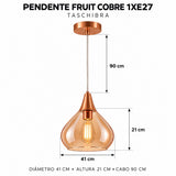 Pendente Fruit Cobre 1xE27 Taschibra