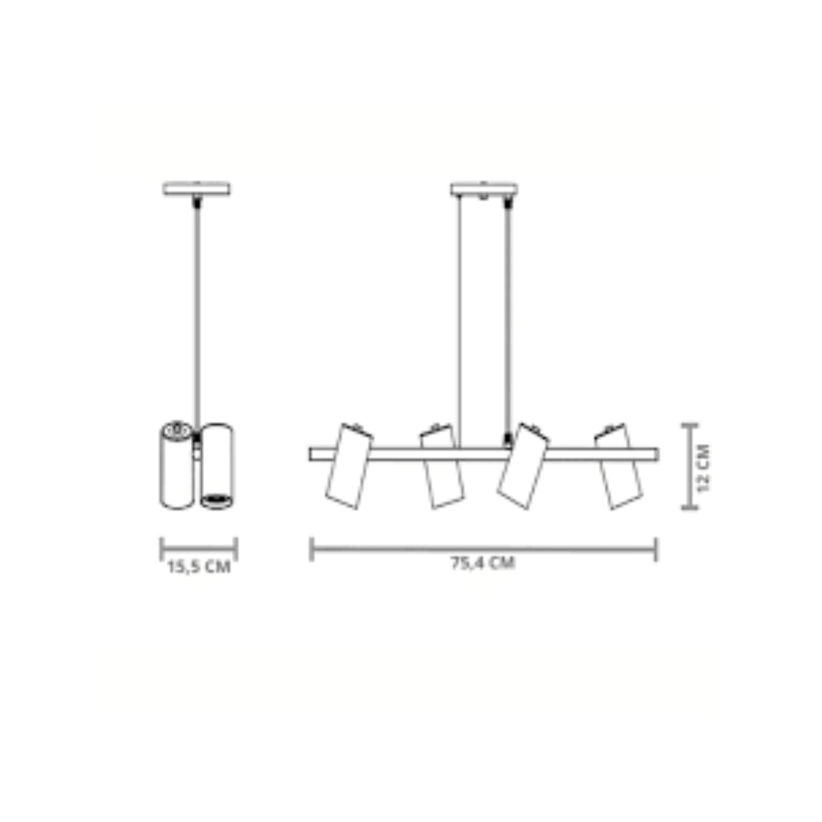 Pendente Foccus 4xE27 Cobre Taschibra