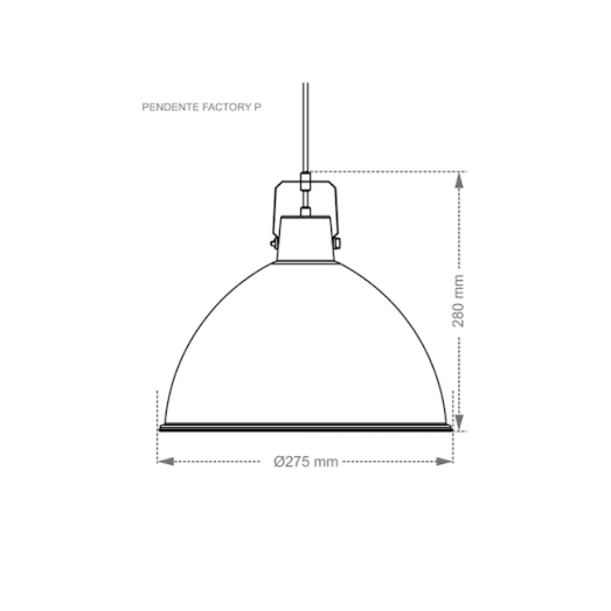 Pendente Factory P Preto Taschibra
