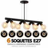 Pendente Ficus 6xE27 Preto Taschibra