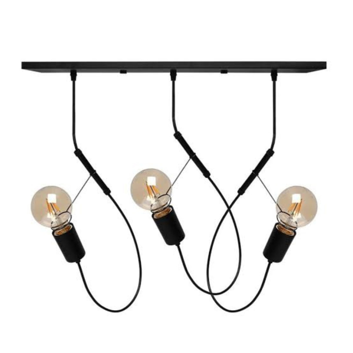 Pendente Bungee 3xE27 Preto Fosco Taschibra