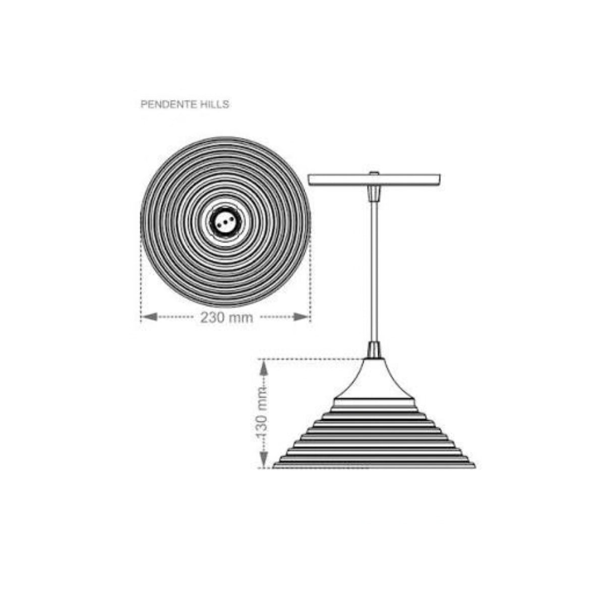 Pendente Hills 300 1xe27 Branco Taschibra