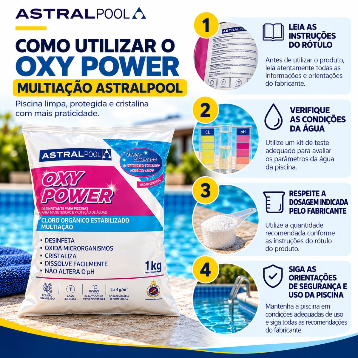 Cloro OxyPower Multiação AstralPool 1 kg Fluidra