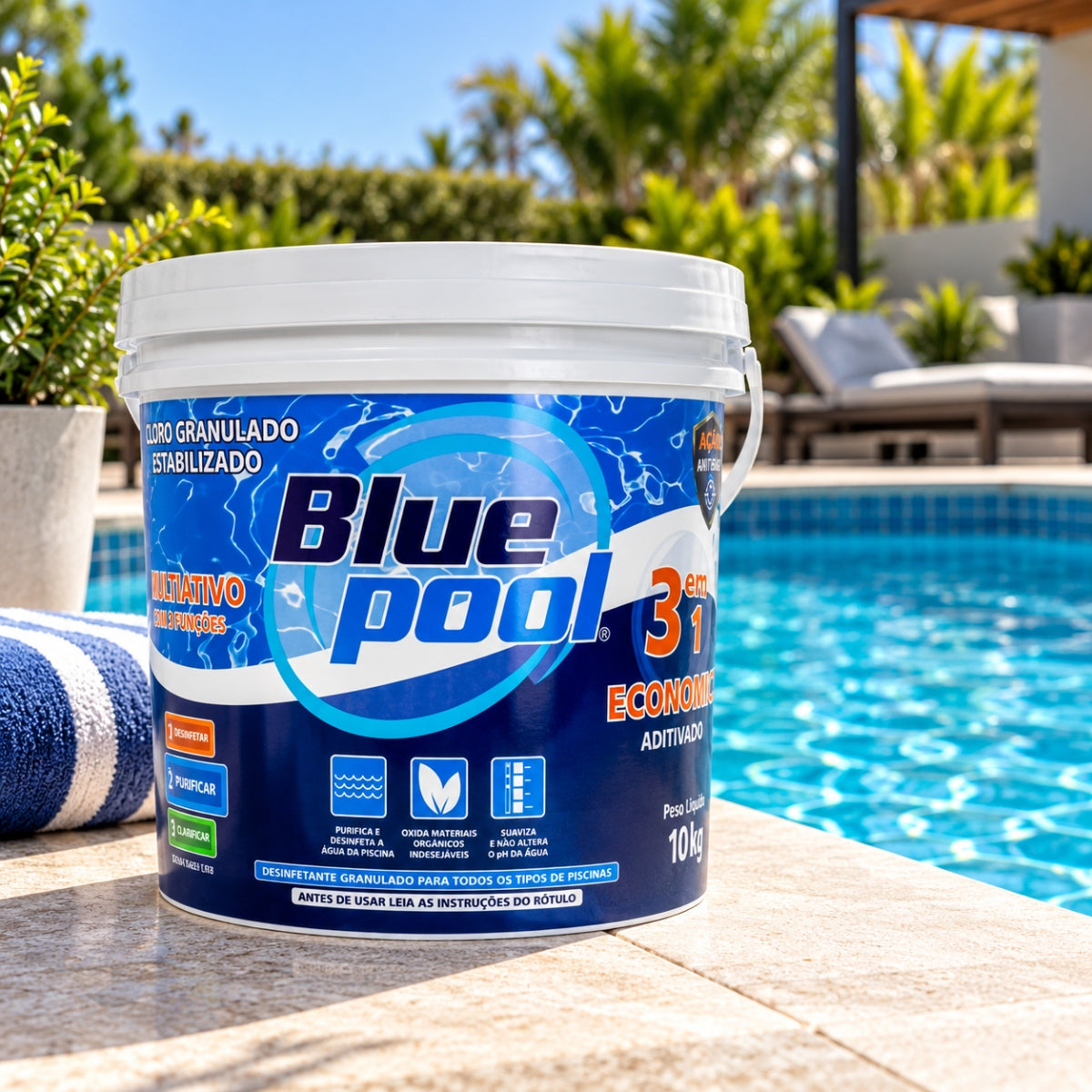 Cloro Economic 3 em 1 BluePool 10 kg Fluidra