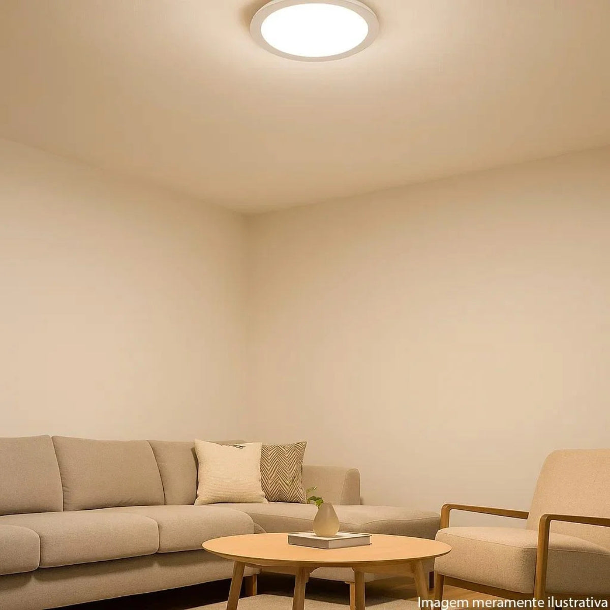 Painel Led 18w Lys  Redondo Sobrepor 6500k Taschibra