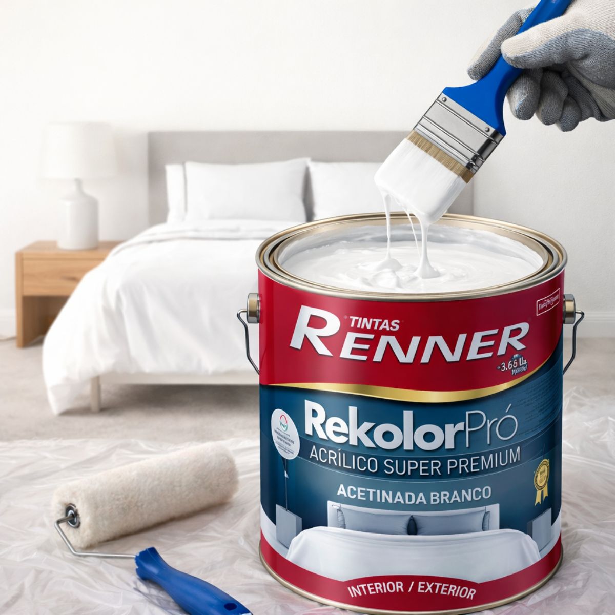 Tinta Rekolor Pro Acetinada Branco 3,6L Renner